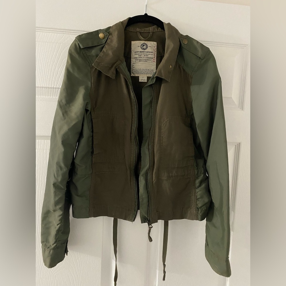 Lucky Brand Green Distressed Utility Jacket Small